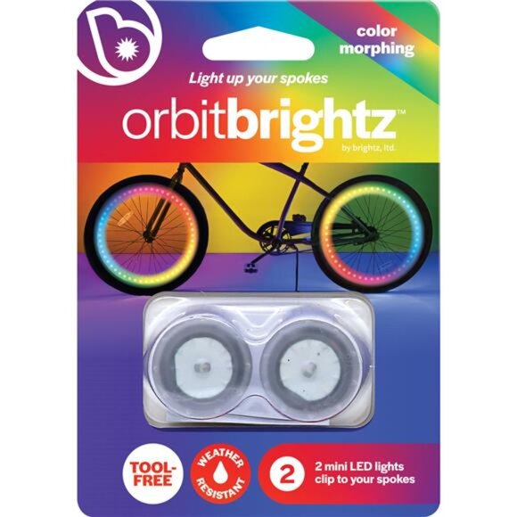 Color Morphing LED Bicycle Spoke Clip Lights, 2 Mini LED Lights - Picture 2 of 6